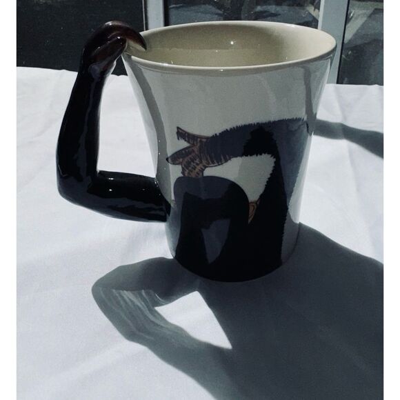 Pier One Monkey extended arm handle stoneware coffee mug - Picture 3 of 6